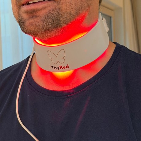 ThyRed collar worn at home